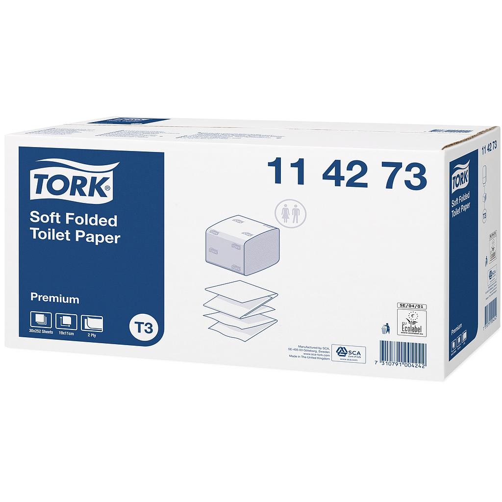 AP - Papier toilette feuille à feuille Tork T3- 114273 / CT 7560F