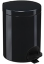 Poubelle à pédale 3L, noir mat