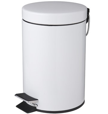 Poubelle à pédale 5L, blanc