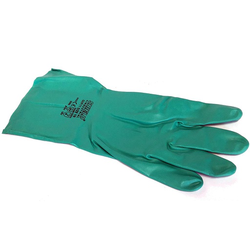 Gants de ménage nitrile vert  / Paire (8-9 (L))
