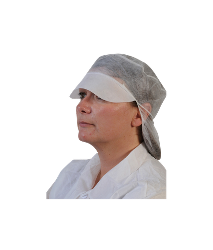 [3418] Charlotte casquette résille blanche PLP non tissé / Bte 100