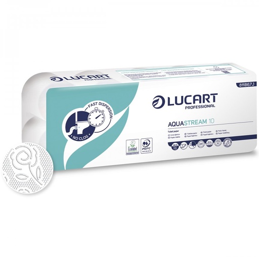 [5141] AQUASTREAM 10 Papier toilette  200f 2p / Colis 120 rlx 811B67